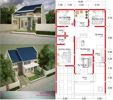 Desain Rumah Luas Tanah 72 1 Lantai